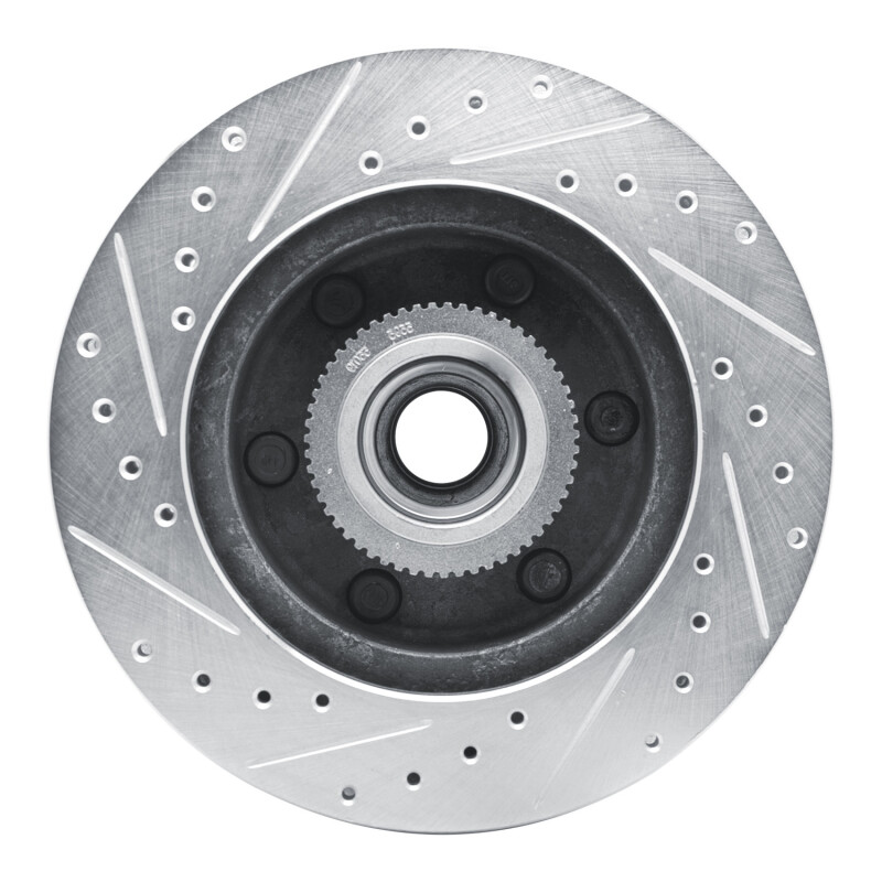 Chevrolet Express 2500 Brake Rotor (1) - Front Right - R1 Concepts - Drilled & Slotted - Silver - `94-`02